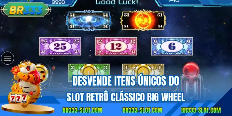 Desvende itens unicos do slot retro classico big wheel